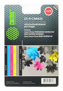 (1002417) Комплект перезаправляемых картриджей CACTUS CS-R-CAN425 для Canon PIXMA iP4840; MG5140/524 CS-R-CAN425 - фото 10614