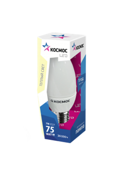 (1007974) Светодиодная лампа Космос СВЕЧА 7Вт Е27 230v 3000K  (ДОМ) Lksm_LED7wCNE2730 - фото 14792