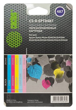(1001549) Комплект перезаправляемых картриджей CACTUS CS-R-EPT0487 для Epson Stylus Photo R200/ R220/ R300 CS-R-EPT0487 - фото 16591