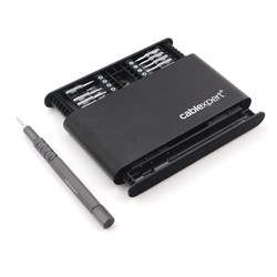 1025192 Отвертка с набором бит Cablexpert 21 предмет, сталь S2, для точных работ, алюминиевый кейс, коробка TK-SD-09R - фото 34163