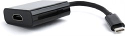 1026281 Переходник-конвертер USB Cablexpert Type-C(М)/HDMI(F), Pro, кабель 0.15м, черный, пакет A-CM-HDMIF-01 - фото 34750