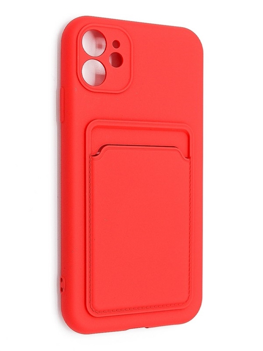 (1030879) Накладка NNDM Soft touch с кармашком для Apple iPhone 11 красная DM25250 - фото 41437