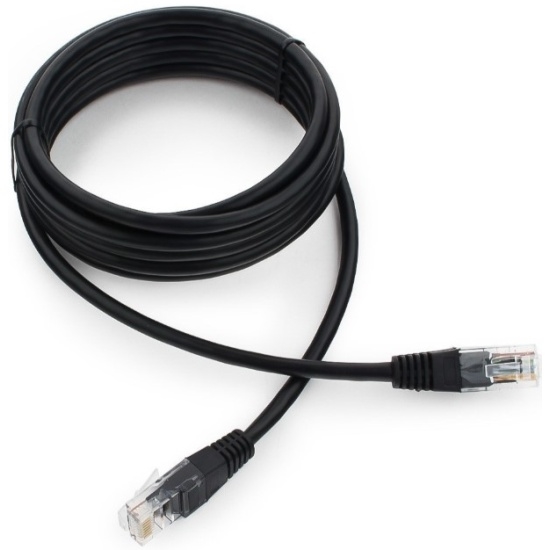 (1032880) Патч-корд UTP Cablexpert кат.5e, 15м, литой, многожильный (черный) PP12-15M/BK - фото 43305