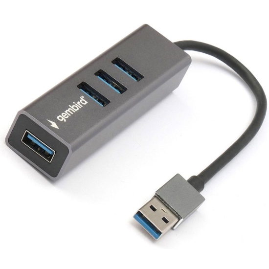 (1034138) Концентратор USB 3.0 Gembird UHB-C454, 4 порта, алюминиевый корпус, кабель 17см UHB-C454 - фото 44644