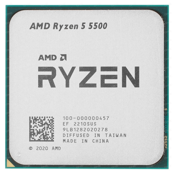 (1035235) CPU AMD Ryzen 5 5500 OEM AM4, 6 x 3.6 ГГц, L2 - 3 МБ, L3 - 16 МБ, 2 х DDR4-3200 МГц, TDP 65 Вт 100-000000457 - фото 46044