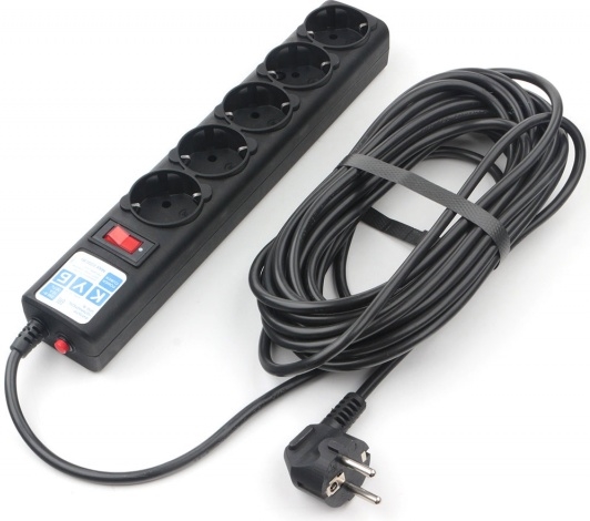 1038070 Фильтр-удлинитель Power Cube 7,0 м 5 розеток (черный графит) 10А/2,2кВт SPG5-7M - фото 47963