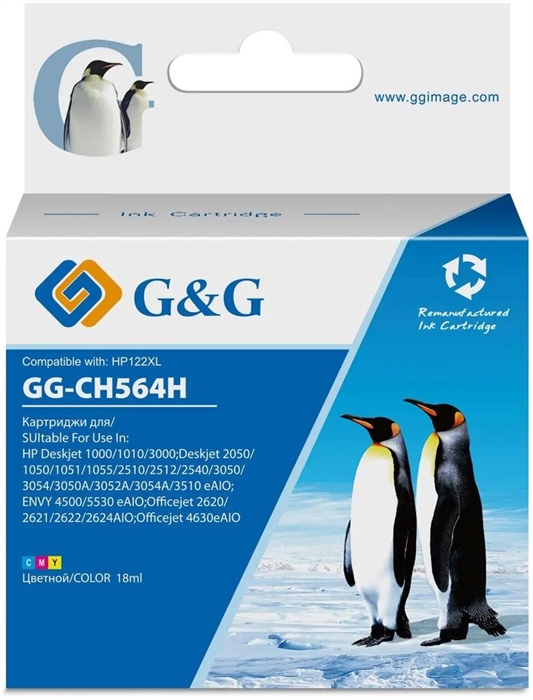 (1038261) Картридж струйный G&G GG-CH564H 122XL многоцветный (18мл) для HP DJ 1050/2050/2050s GG-CH564H - фото 48159