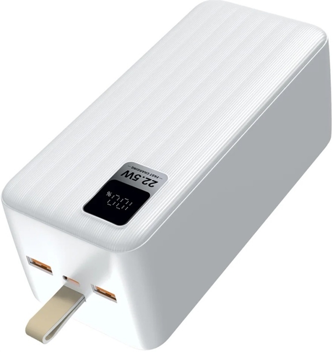 (1038474) Perfeo Powerbank WATERFALL 50000 mAh/LED дисплей/PD + QC 3.0/Type-C/2 USB/Выход: 5A, max 22.5W/White (PF_D0191) PF_D0191 - фото 48202