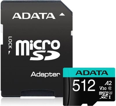 (1039094) Флеш карта microSDXC 512GB A-Data AUSDX512GUI3V30SA2-RA1 Premier Pro + adapter AUSDX512GUI3V30SA2-RA1 - фото 48828
