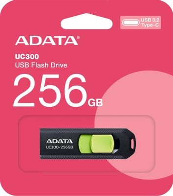 (1041106) Флеш Диск A-Data 256GB UC300 ACHO-UC300-256G-RBK/GN USB3.2 черный/зеленый ACHO-UC300-256G-RBK/GN - фото 50377