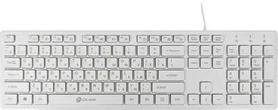 (1037505) Клавиатура Оклик 500M белый USB slim Multimedia 1061586 1061586 - фото 50440