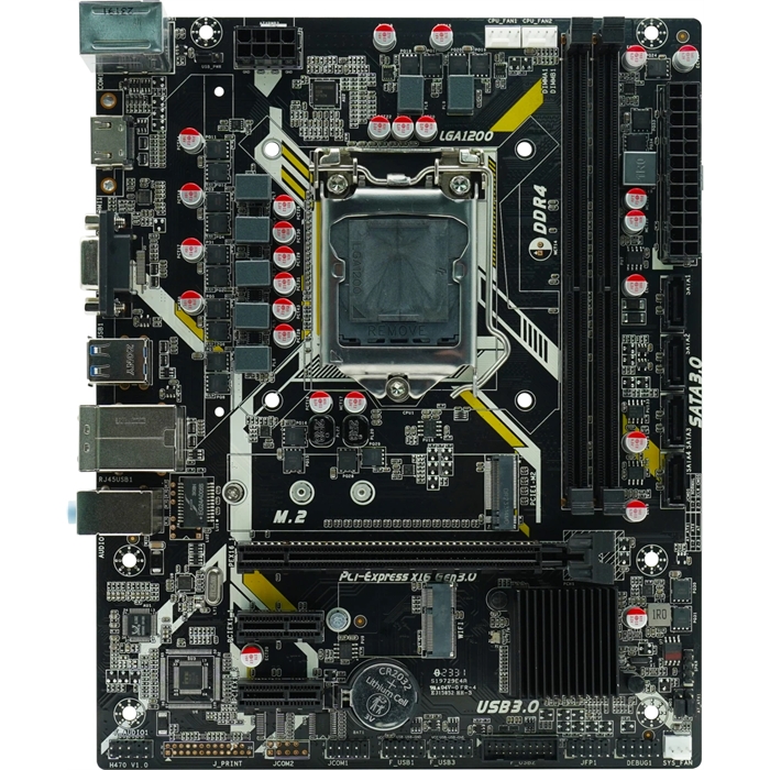 (1041026) AFOX IH470D4-MA5-V2 (Socket 1200, mATX, H470, 2*DDR4(64Gb), VGA/HDMI, 4*SATA3, 1*M.2, 1*PCIEx16/1*PCIEx1,  4*USB 3.0,  4*USB 2.0, 1 x PS/2, LAN 1*1G, RTL) IH470D4-MA5-V2 - фото 50757