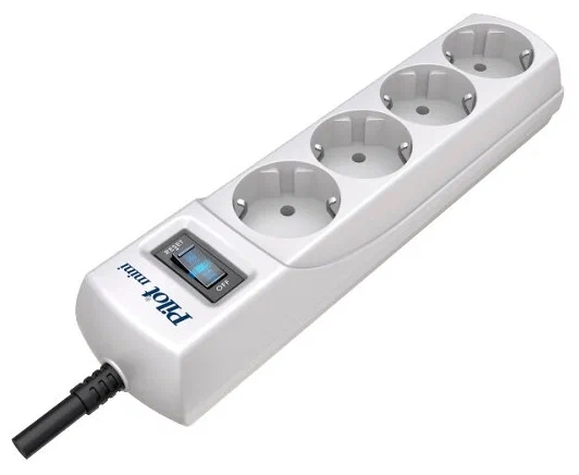 (1038039) ZIS Сетевой фильтр Pilot mini {4 розетки, с заземлением} 3 м 128 - фото 50935