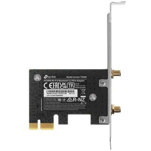 (1040562) Сетевой адаптер Wi-Fi + Bluetooth TP-Link Archer TX55E AX3000 PCI Express (ант.внеш.съем) 2ант. ARCHER TX55E ARCHER TX55E - фото 50969