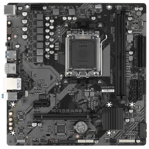 (1042102) Материнская плата Gigabyte A620M H SocketAM5 AMD A620 2xDDR5 mATX AC`97 8ch(7.1) GbLAN RAID+HDMI+DP A620M H - фото 51201