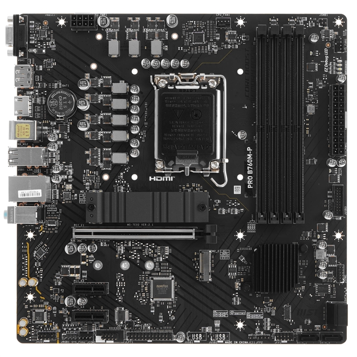(1042107) Материнская плата MSI PRO B760M-P Soc-1700 Intel B760 4xDDR5 mATX AC`97 8ch(7.1) GbLAN+VGA+HDMI+DP PRO B760M-P - фото 51288