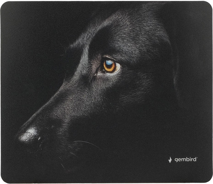 1042473 Коврик для мыши Gembird 229х195х2мм, "черная собака", вспененный ПВХ+пластик, пакет MP-ART40 - фото 51349