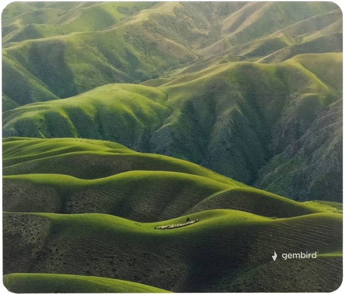 1042468 Коврик для мыши Gembird 229х195х2мм, "пейзаж холмы", вспененный ПВХ+пластик, пакет MP-ART41 - фото 51356