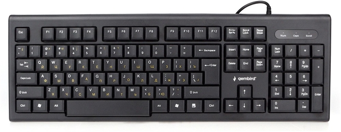 1042494 Проводная клавиатура Gembird, 104кл, 1.45м, черная KB-8354U-BL - фото 51365