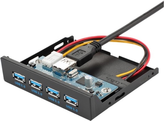1042483 Планка USB 3.0 на переднюю панель 3.5" Gembird, 4 порта USB FP3.5-USB3-4A - фото 51445