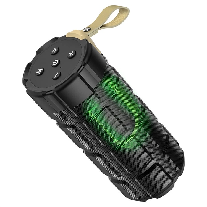 1042491 Портативная колонка Hoco HC7, 10Вт, круглая, LED подсветка, черный 6931474749741 - фото 51455