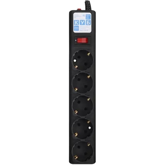 1042512 Фильтр-удлинитель Power Cube 0,5 м д/подкл. к UPS (C14), 5 розеток (черный графит) 10А/2,2кВт SPG5-B1 - фото 51514