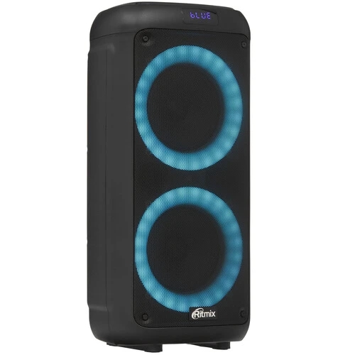 (1042581) Аудиосистема RITMIX SP-875B black 120 Вт, Bluetooth, FM-радио, RGB-подсветка, AUX, USB, microSD (до 32 Гб, MP3), дисплей, до 6 часов, Jack 6.3 мм, Jack 3.5 мм, 3600 мАч, USB Type-C, 24 х 22 х 54 см, пластик, черный RITMIX SP-875B black - фото 51549