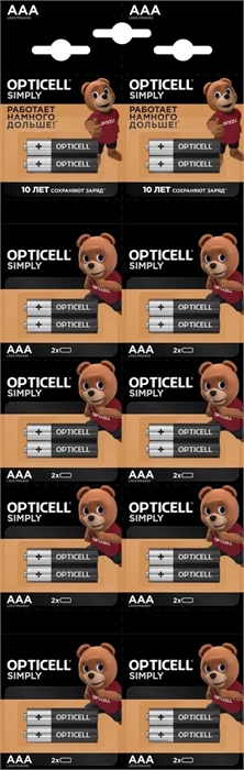 (1042164) Батарея Opticell Simply AAA отрывной блистер AAA (2шт) блистер 5050002 *DURACELL 5050002 - фото 51577