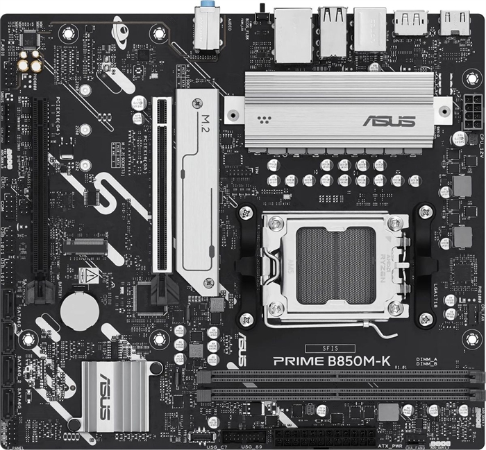 (1042834) Материнская плата Asus PRIME B850M-K Socket AM5 AMD B850 2xDDR5 mATX AC`97 8ch(7.1) 2.5Gg RAID+HDMI+ PRIME B850M-K - фото 51740