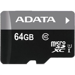 (110821) Карта  64 Gb A-Data Premier MicroSDHC (AUSDX64GUICL10-RA1), UHS-I, Class 10/ ClassU1, Retail AUSDX64GUICL10-RA1 - фото 6270