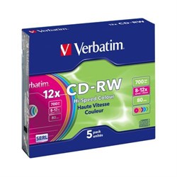 (13459) CD-RW Verbatim 700Mb 8-12x 80мин (43167) Slim Case 43167 - фото 8764