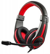 (1009599) Наушники с микрофоном Оклик HS-L200 черный/красный 2.2м накладные (359484) 359484