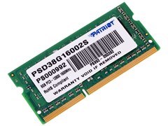 (1011456) Модуль памяти для ноутбука 8GB PC12800 DDR3 SO-DIMM PSD38G16002S PATRIOT 1.5v PSD38G16002S