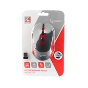 1018056 Беспроводная мышь Gembird, 6кн, 800-1600 DPI, резин.колесо, 2.4 ГГц, черный/красный MUSW-221-R