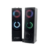 (1019790) CBR CMS 514L Black, Акустическая система 2.0, питание USB, 2х3 Вт (6 Вт RMS), пластик, RGB-подсветка, конструкция-транформер, 3.5 мм лин. стереовход, регул. громк., длина кабеля 1,3 м, цвет чёрный CMS 514L Black