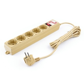 1032901 Фильтр-удлинитель Power Cube 3,0 м 5 розеток (бежевый) 10А/2,2кВт SPG-MXTR-12