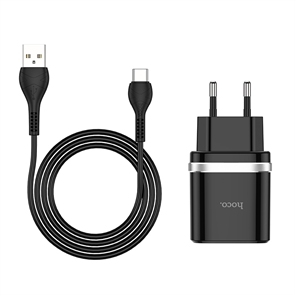(1032811) Зарядное устройство Hoco 18Вт, 3А, QC3.0, 1хUSB, C12Q, черный, коробка 6931474716255