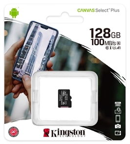 (1034154) Флеш карта microSDXC Kingston 128GB SDCS2/128GBSP Canvas Select Plus w/o adapter SDCS2/128GBSP