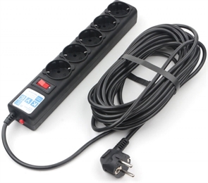 1038070 Фильтр-удлинитель Power Cube 7,0 м 5 розеток (черный графит) 10А/2,2кВт SPG5-7M