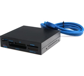 (1041069) Картридер внутренний USB3.0 3.5" Gembird 6в1: USB3.0, SD, TF (MicroSD), XD, MS, CF, черный FDI2-ALLIN1-03-B