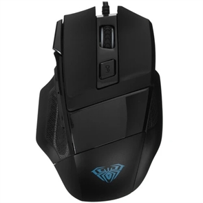 (1041673) Компьютерная мышь AULA S12 Проводная, подсветка 4 цвета (синий, розовый, красный, фиолетовый), 7 кнопок, 800/1200/1600/2400 dpi, кабель 1,5м, 117*77*39мм AULA S12