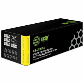 (1008263) Тонер Картридж Cactus CS-CE412A желтый для HP CLJ Pro 300/400/M351/ (2600стр.) CS-CE412A