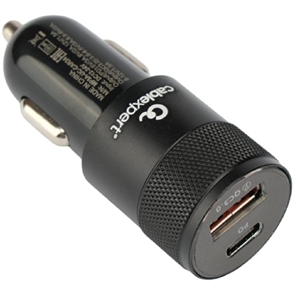 1041376 Автомобильное зарядное устройство Cablexpert 38Вт, 3А, QC3.0/PD, 1хUSB, 1хType-C, черный, пакет MP3A-UC-CAR24