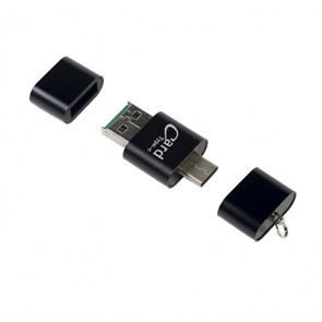 (1021845) Картридер, Type-C и USB подключение, слот microSD, ушко для подвески, цвет МИКС 2534291 SL2534291