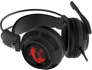 (1042111) Наушники с микрофоном MSI DS502 черный 2м накладные USB (S37-0400120-SV1) S37-0400120-SV1