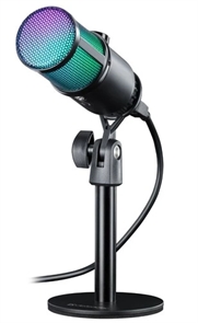 (1042169) Defender Игровой стрим микрофон Glow GMC 400 USB, провод 1.3 м (64640) 64640