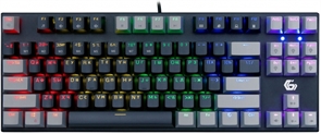 1042496 Проводная механ.клавиатура Gembird, 87кл, Rainbow, коричн.свитчи, 1.8м, черная KB-G600-1