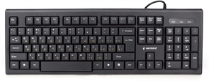 1042494 Проводная клавиатура Gembird, 104кл, 1.45м, черная KB-8354U-BL