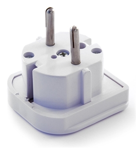 1042481 Переходник питания Cablexpert A-AC-UKEU-001, с вилки EU,UK в RU, белый A-AC-UKEU-001