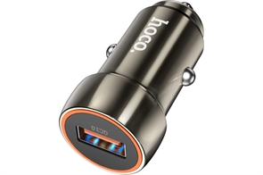 1042398 Автомобильное зарядное устройство Hoco, 18Вт, USB, Z46, металлический серый, коробка 6931474770271